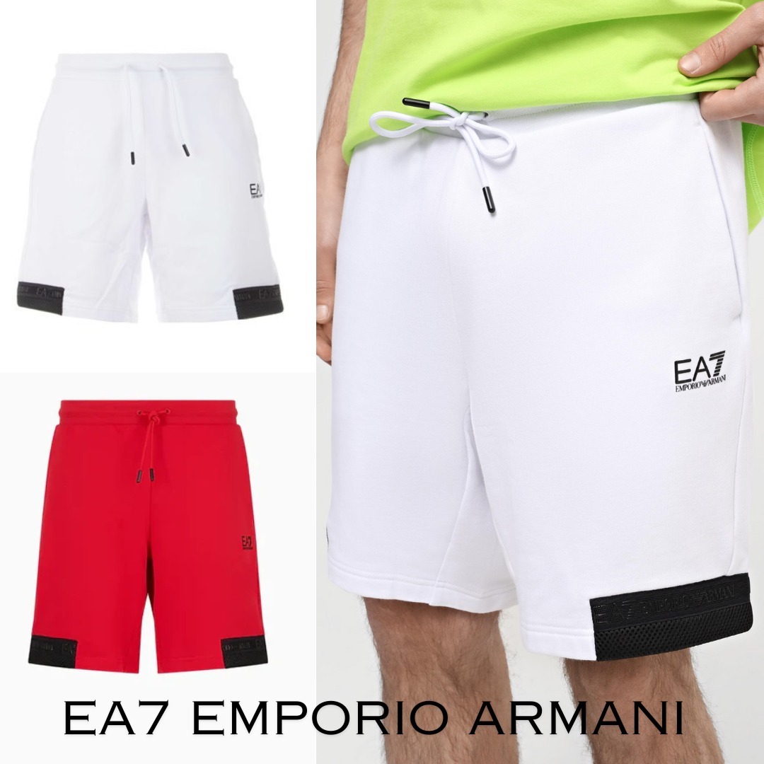 関税込◆EA7 EMPORIO ARMANI ロゴ スウェット ハーフパンツ