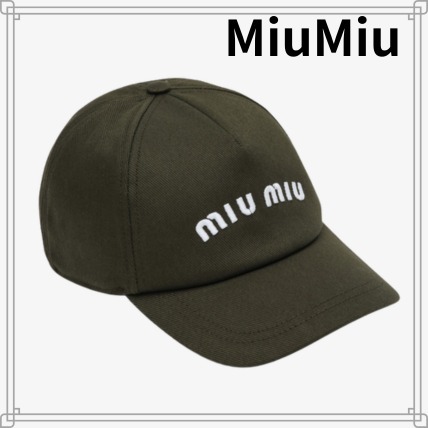 公式HP完売品 カーキ コーデ万能【MiuMiu】ベースボールキャップ