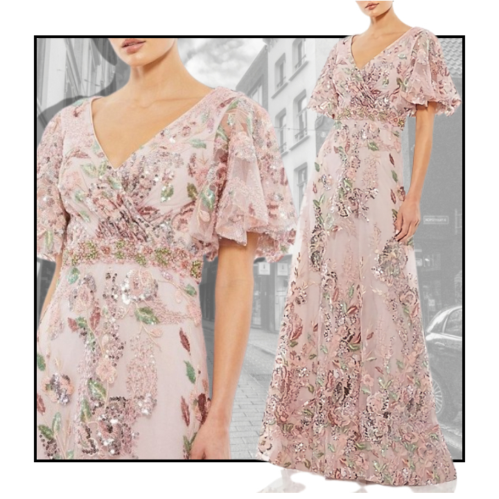 Mac Duggal ★【パーティー ドレス】Floral A-Line Gown