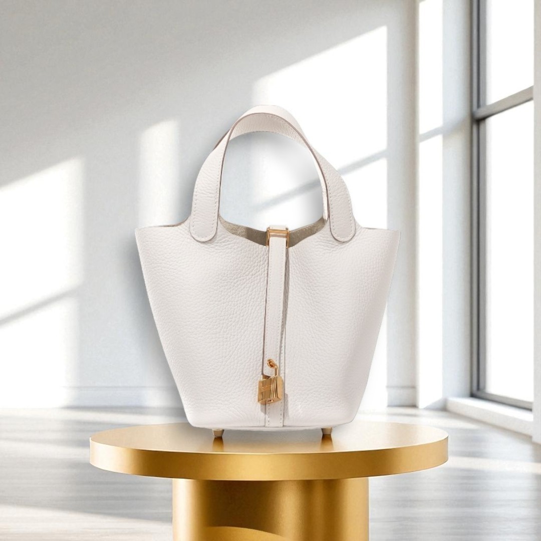 VINTAGE●HERMES●ピコタンロック 18 バッグ グリ・ペール