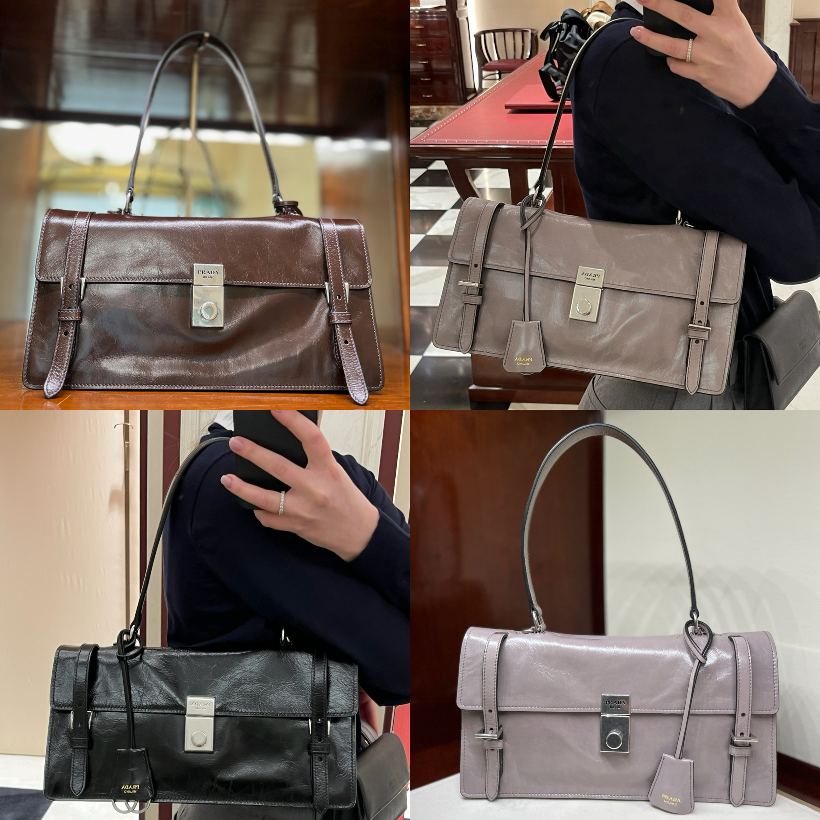 PRADA【入手困難】レザー ハンドバッグ★ミディアム★全色