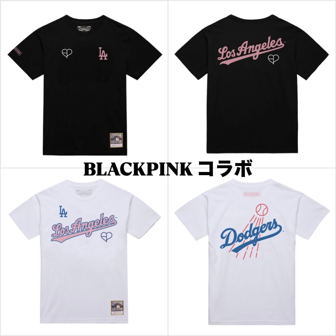 BLACKPINKコラボ ドジャースTシャツ☆Mitchell & Ness