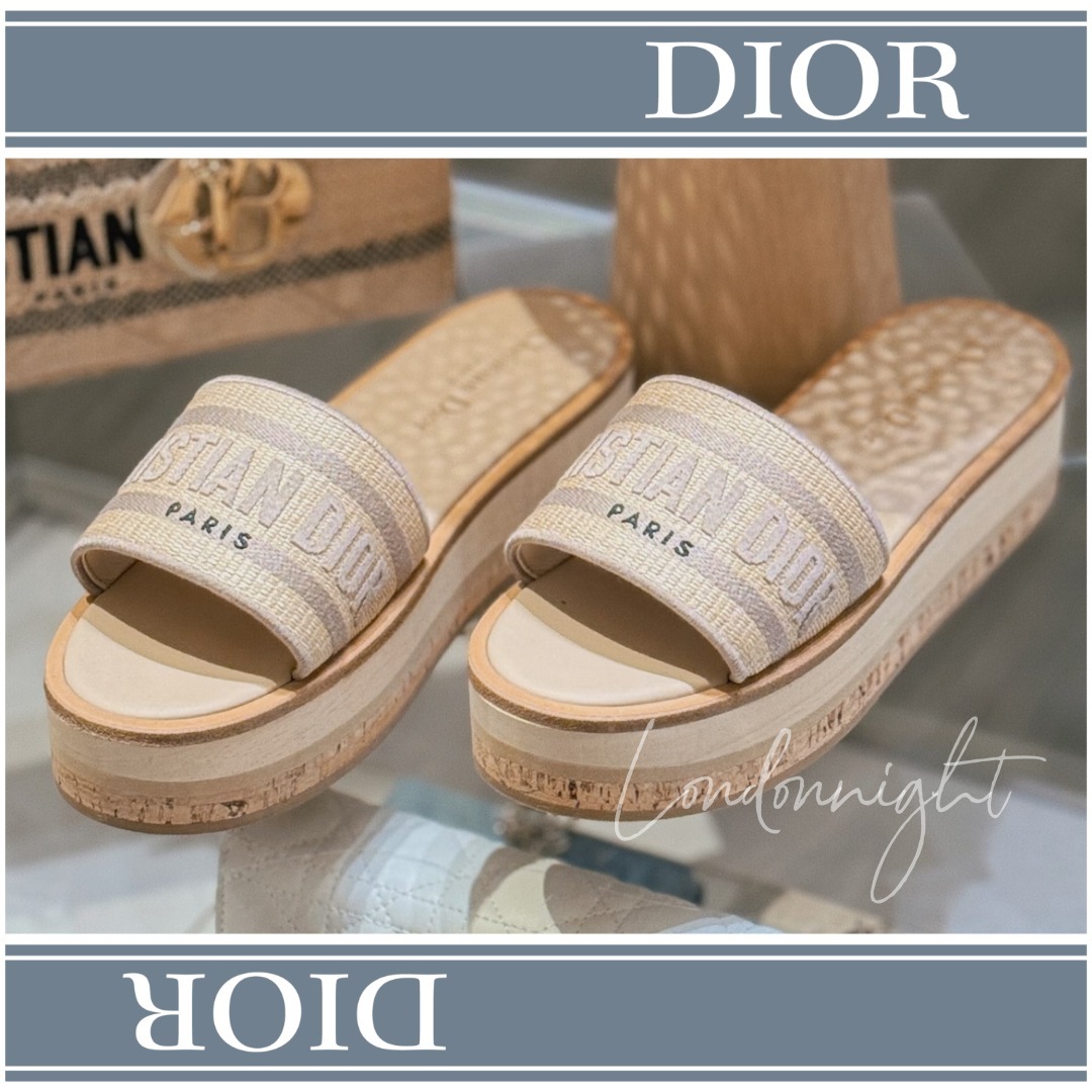 直営店【DIOR】Dioriviera Dway プラットフォーム サンダル