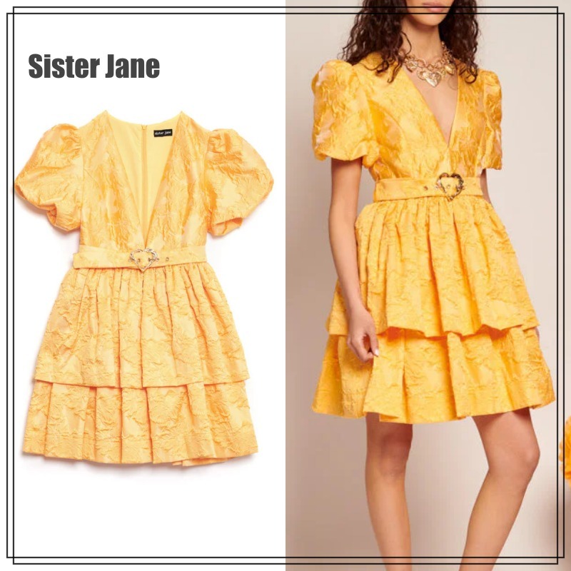 Sister Jane 半袖フローラルジャカードミニドレス 関税送料込