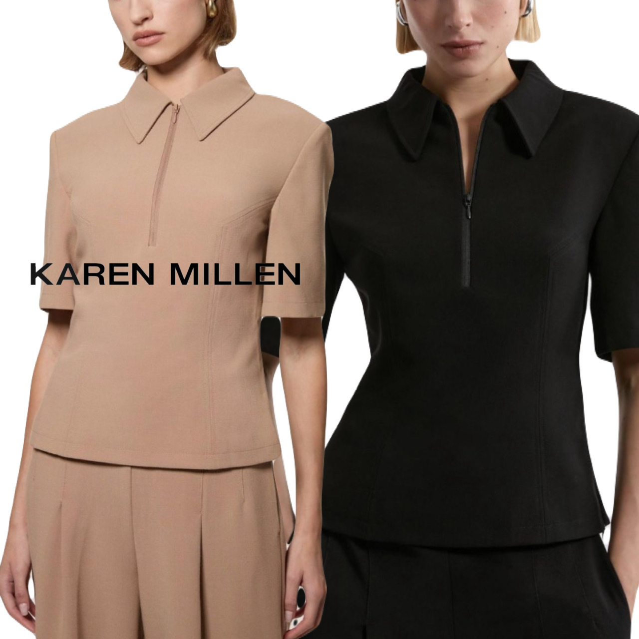 【Karen Millen】エッセンシャル テーラードカラー トップ