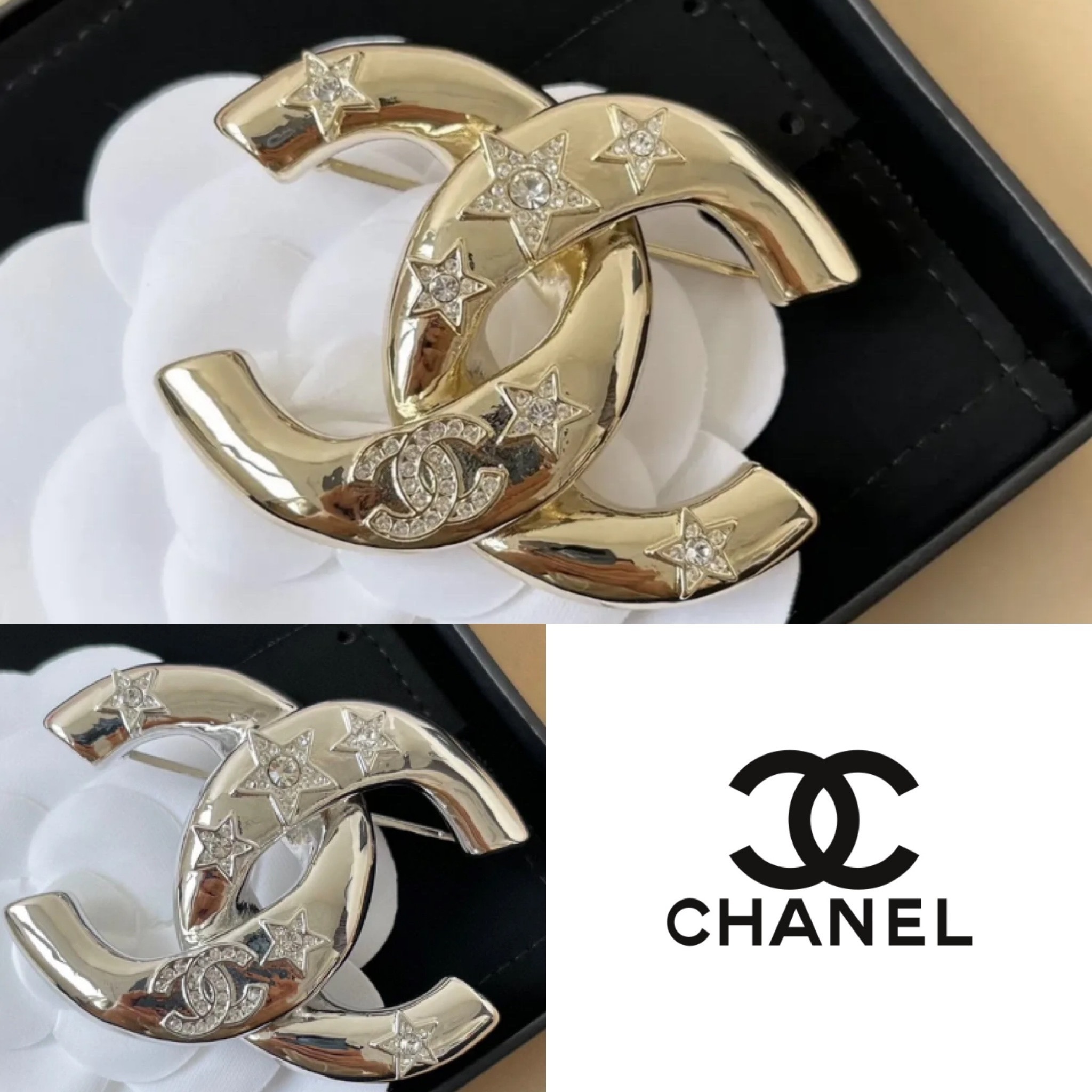 スターがカジュアルPOPな印象 集めたい CHANEL CCマークブローチ
