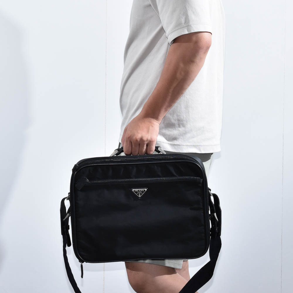 中古USED PRADA ブリーフバッグ ナイロン ブラック V147 98555
