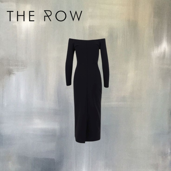 【The Row】ザ ロウ 2025ss オフショルダー ワンピース ブラック