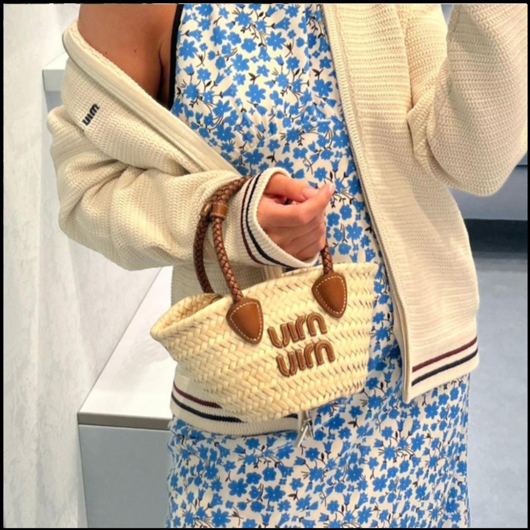 ◆完売前に◆【MiuMiu】ウーブンファブリック ハンドバッグ
