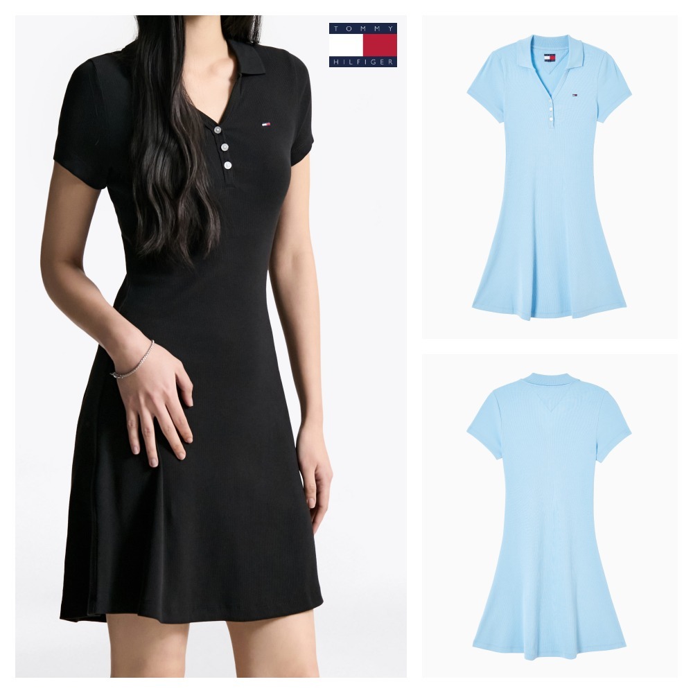 ●  JEANS ● Fit and Flare Polo Dress