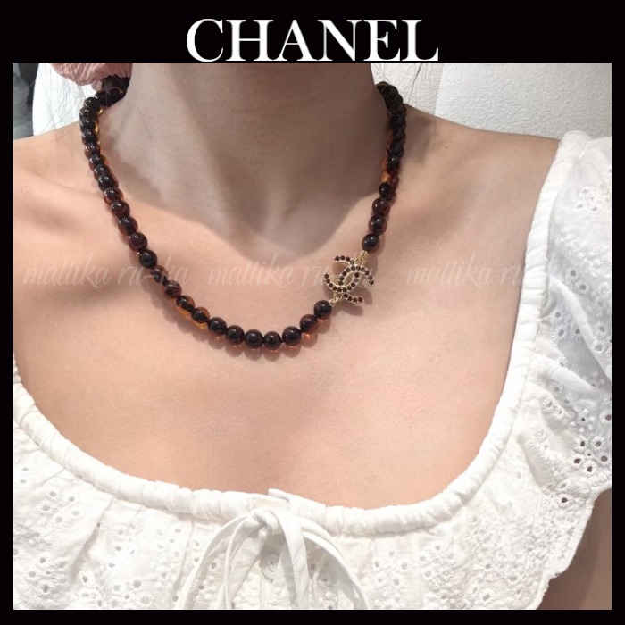 シックなカラーが美しい♡25A【CHANEL】ネックレス