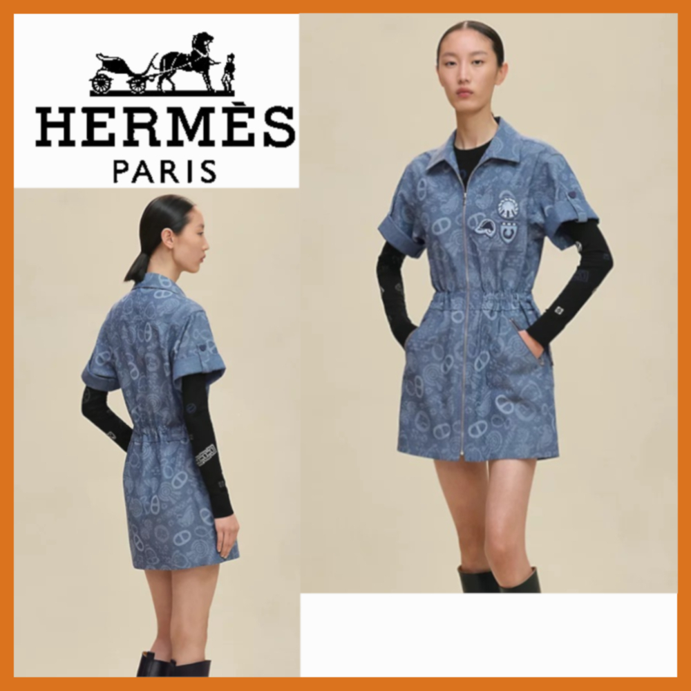 【夏にピッタリ爽やかブルー☆】HERMES Candy Libris ミニドレス
