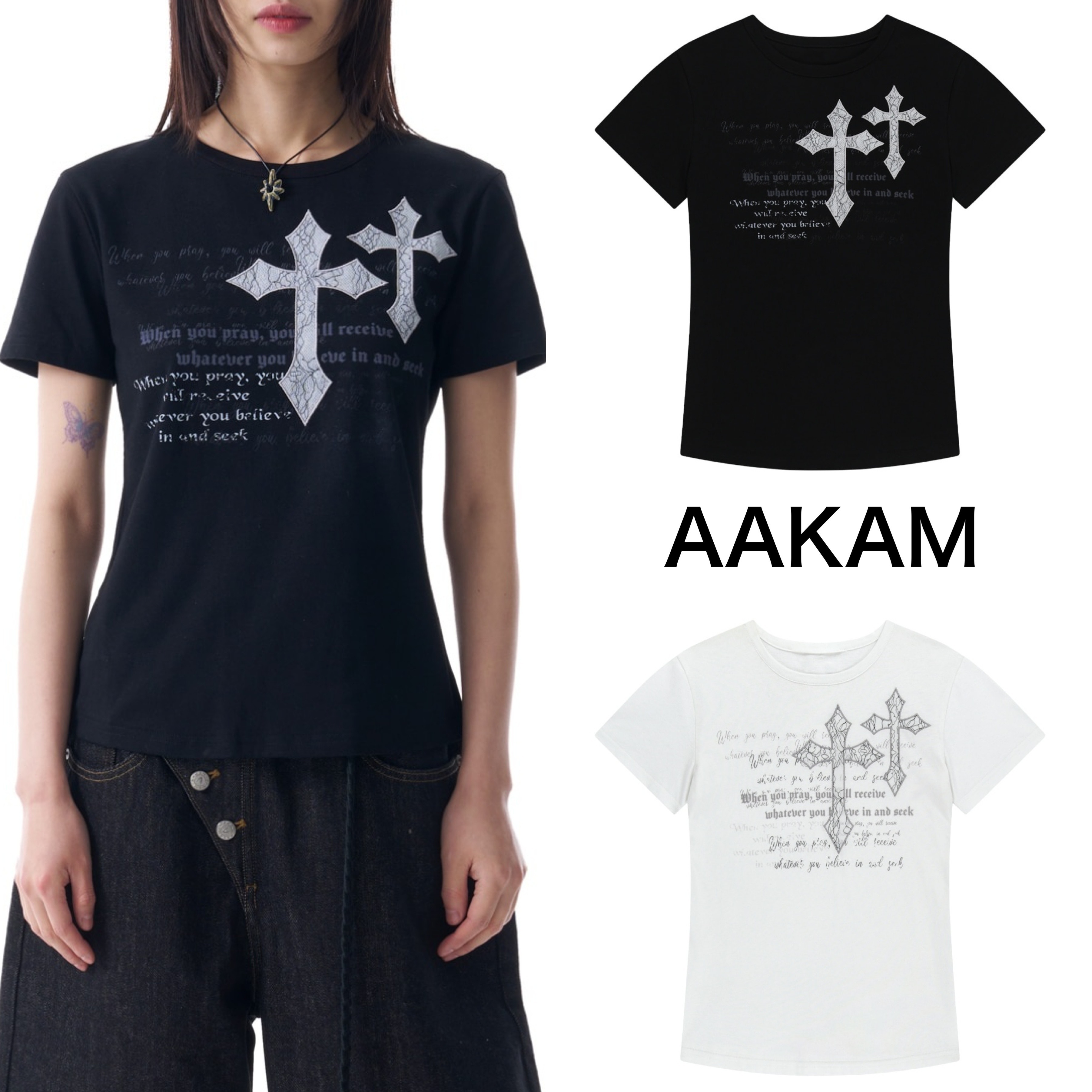 【AAKAM】Laced CROS2 Patch Half Top
