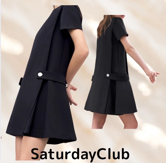 SaturdayClub半袖ボタン付きサイドワンピース