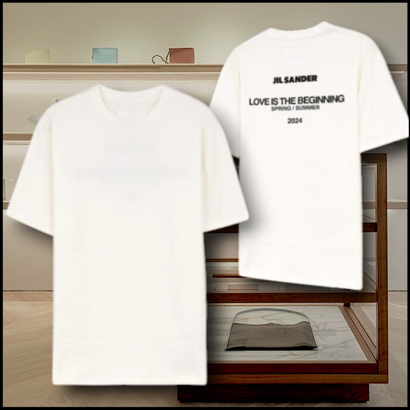直営店☆JIL SANDER☆ クルーネック バックロゴ プリントTシャツ