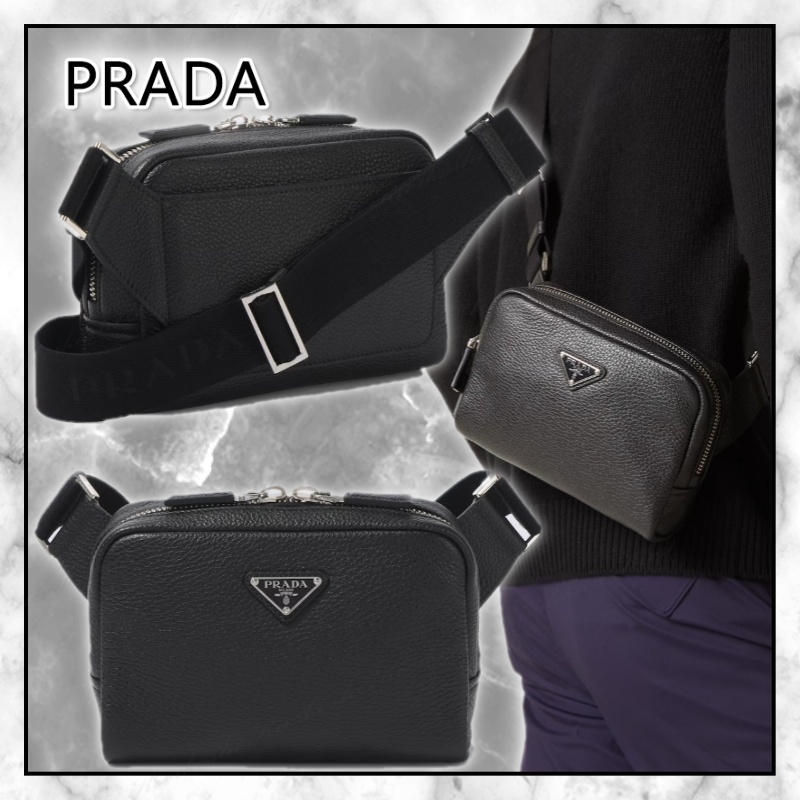 ◆PRADA 最新作◆スモール レザー ショルダーバッグ/Black◆