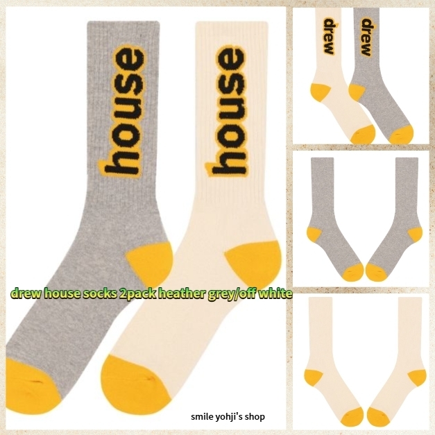 ★日本未入荷★drew house socks 2pack heather grey/off white