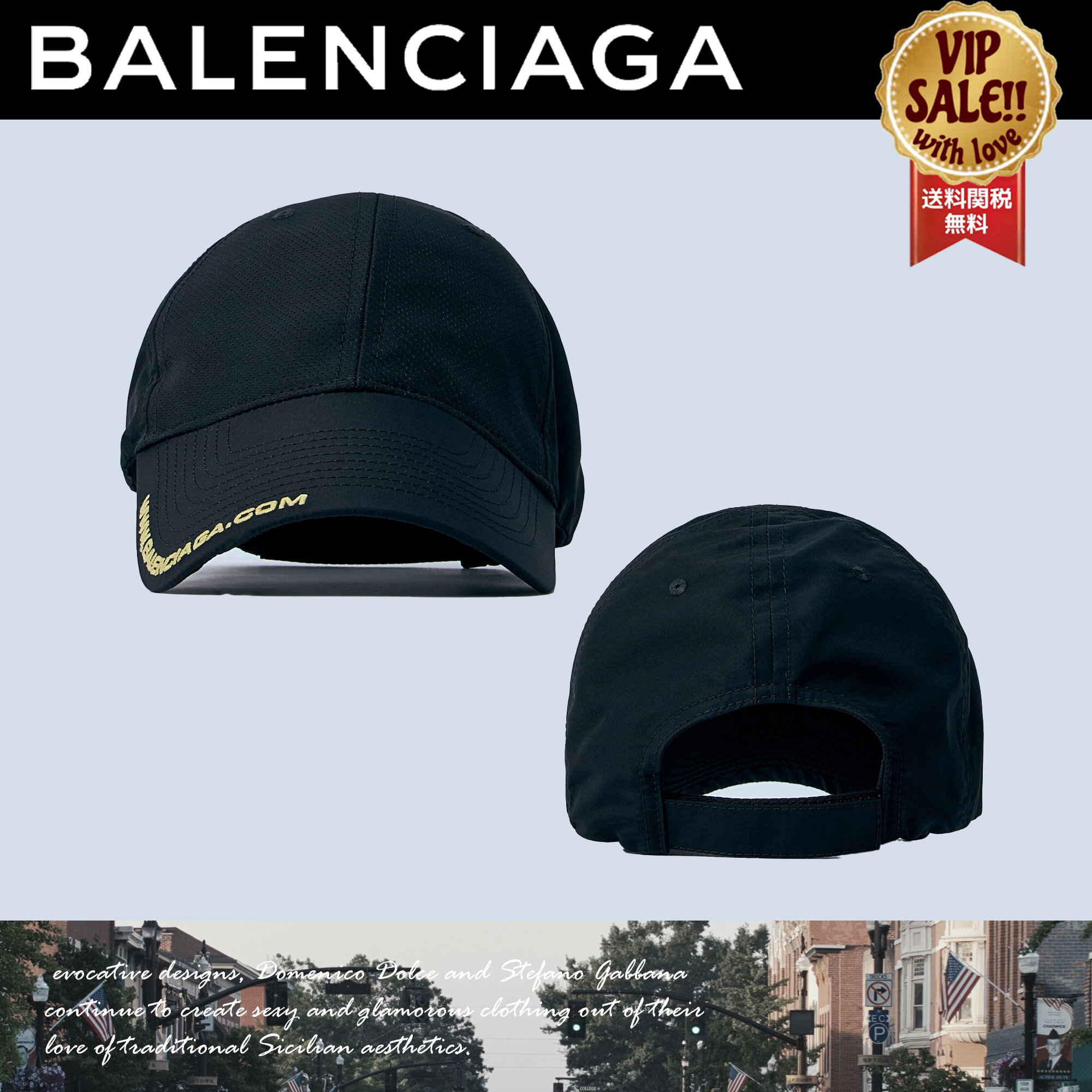 BALENCIAGA ロゴモチーフベースボールキャップ 大人気