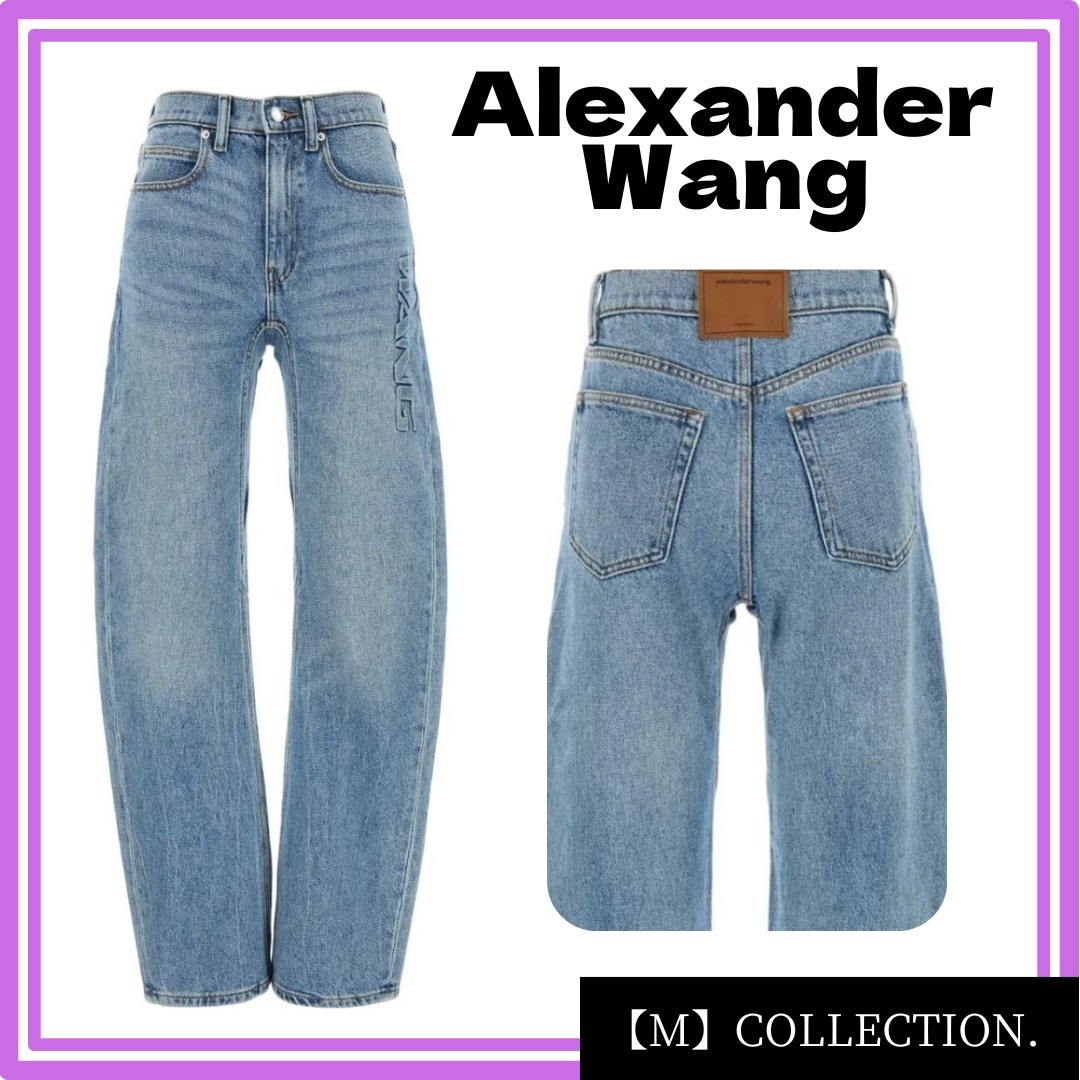 Alexander Wang ロゴ エンボス ミッドライズ ジーンズ