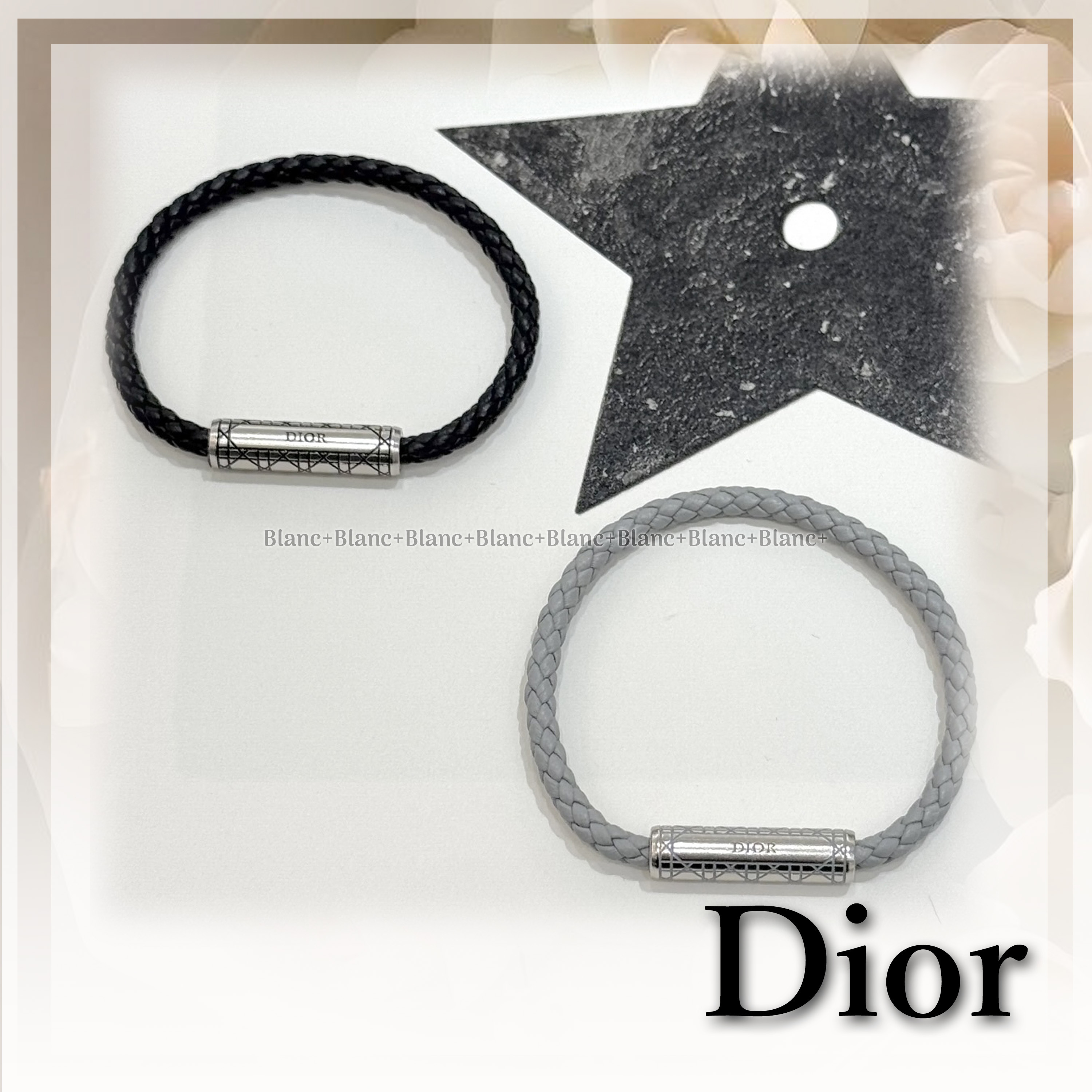 洗練を結ぶコード【Dior】ブレイドレザー ブレスレット