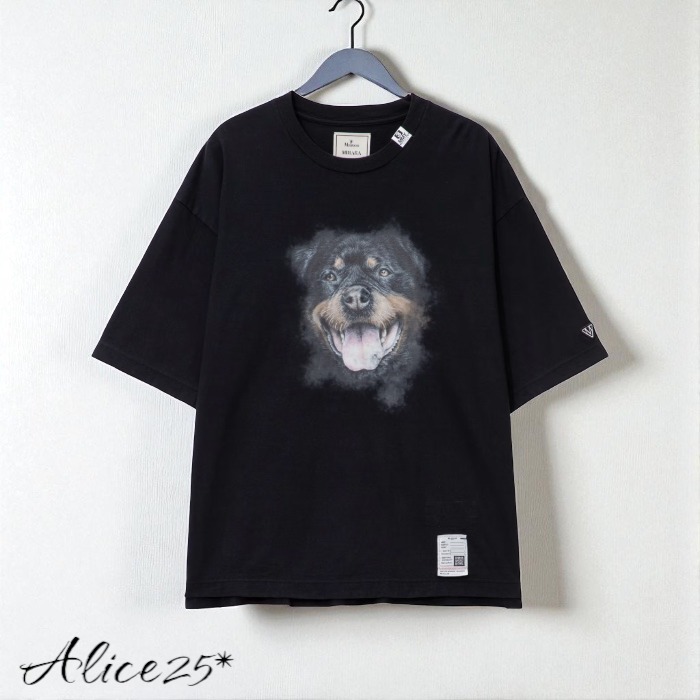 関税込 国内発送[メゾンミハラヤスヒロ] ドッグプリント Tシャツ