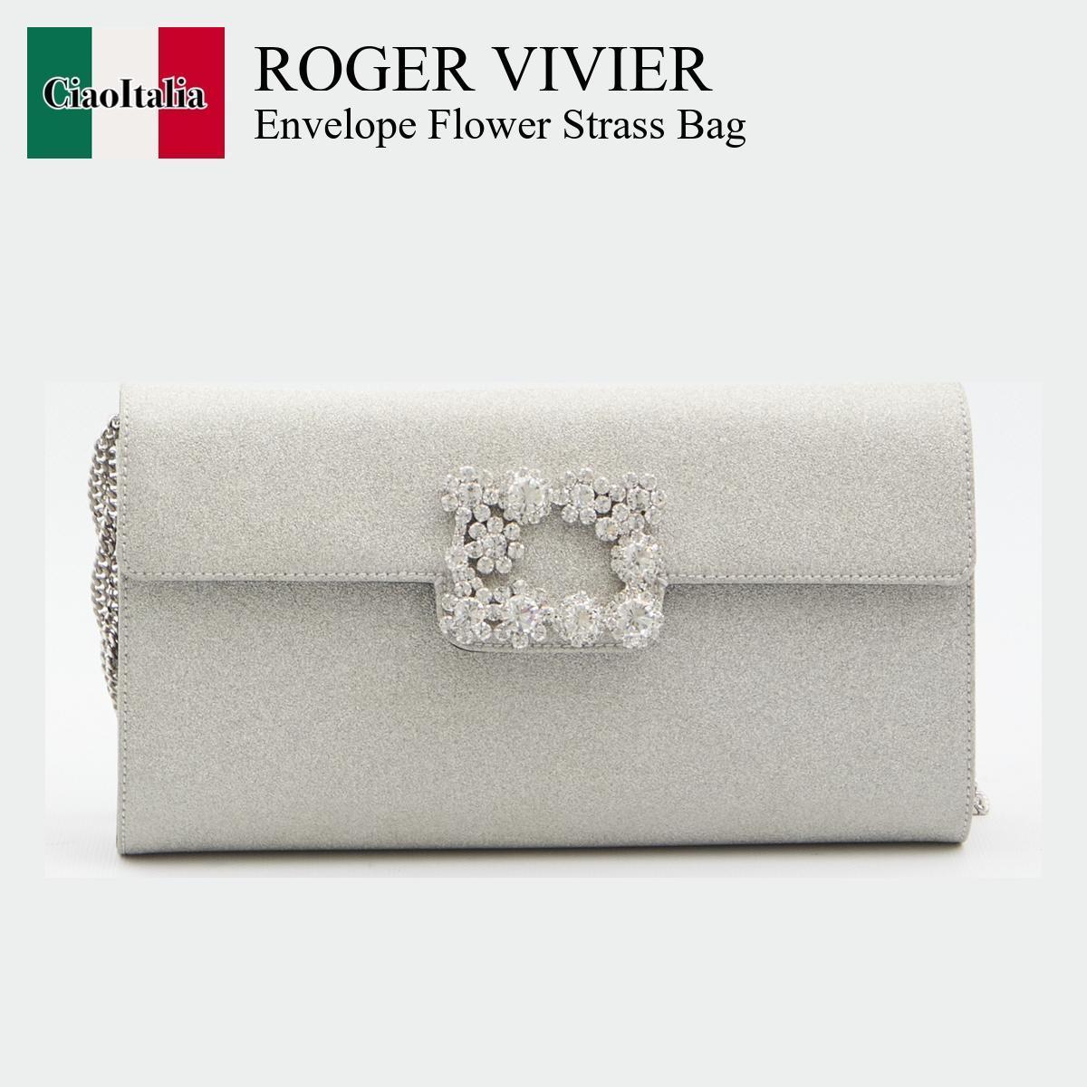 クラッチバッグ Roger Vivier Envelope Flower Strass Bag
