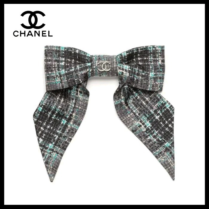 【ツイード柄がポイントでかわいい☆】CHANEL リボンバレッタ