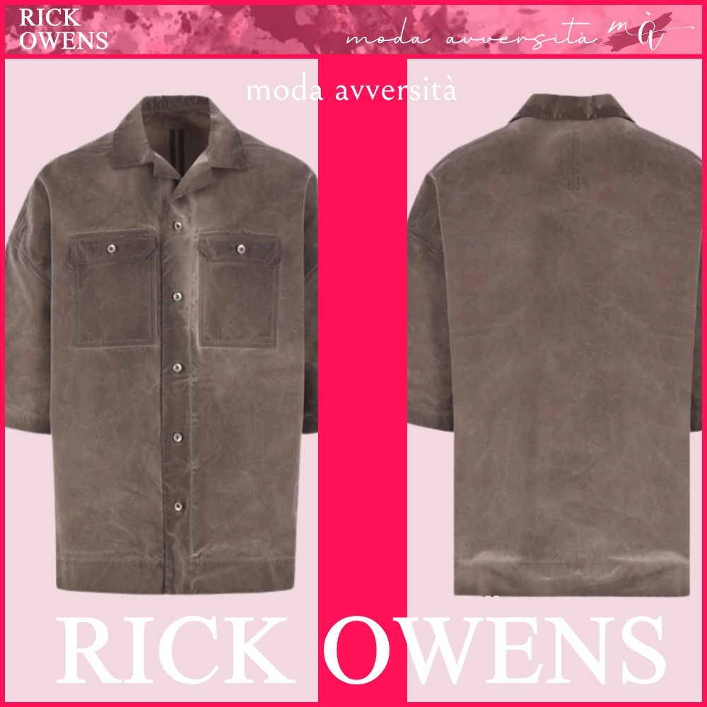 【RICK OWENS】メンズ ブラウン カジュアル 半袖 ジャケット