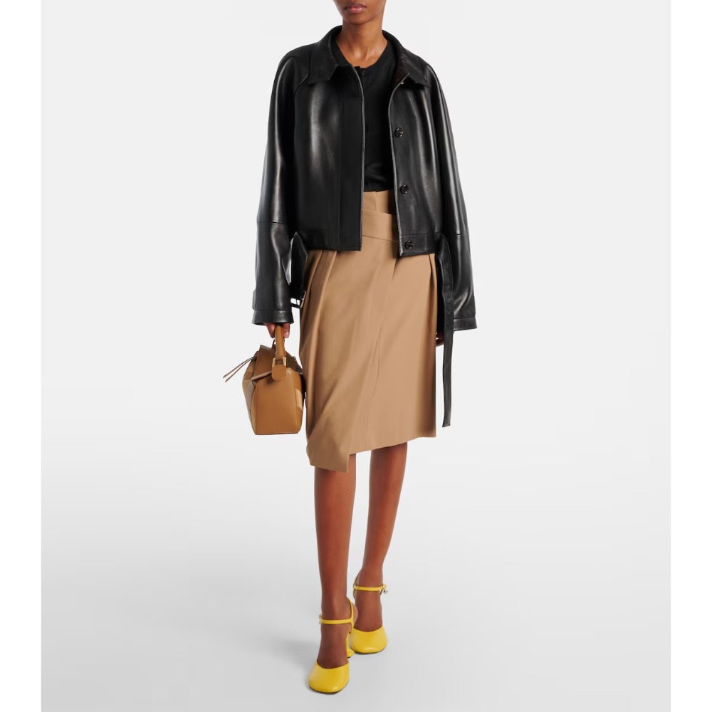 《美しいシルエット》【LOEWE】ドレープコットンミディスカート
