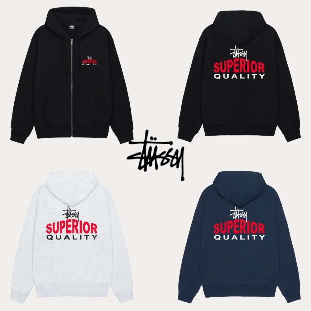 【STUSSY】 ★ SUPERIOR QUALITY ZIP HOODIE ★ 品切れ注意