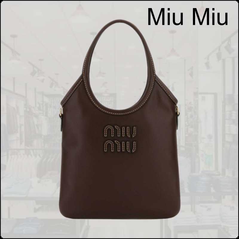 送料関税込★ MIUMIU ★ ロゴアイビートップハンドルバッグ