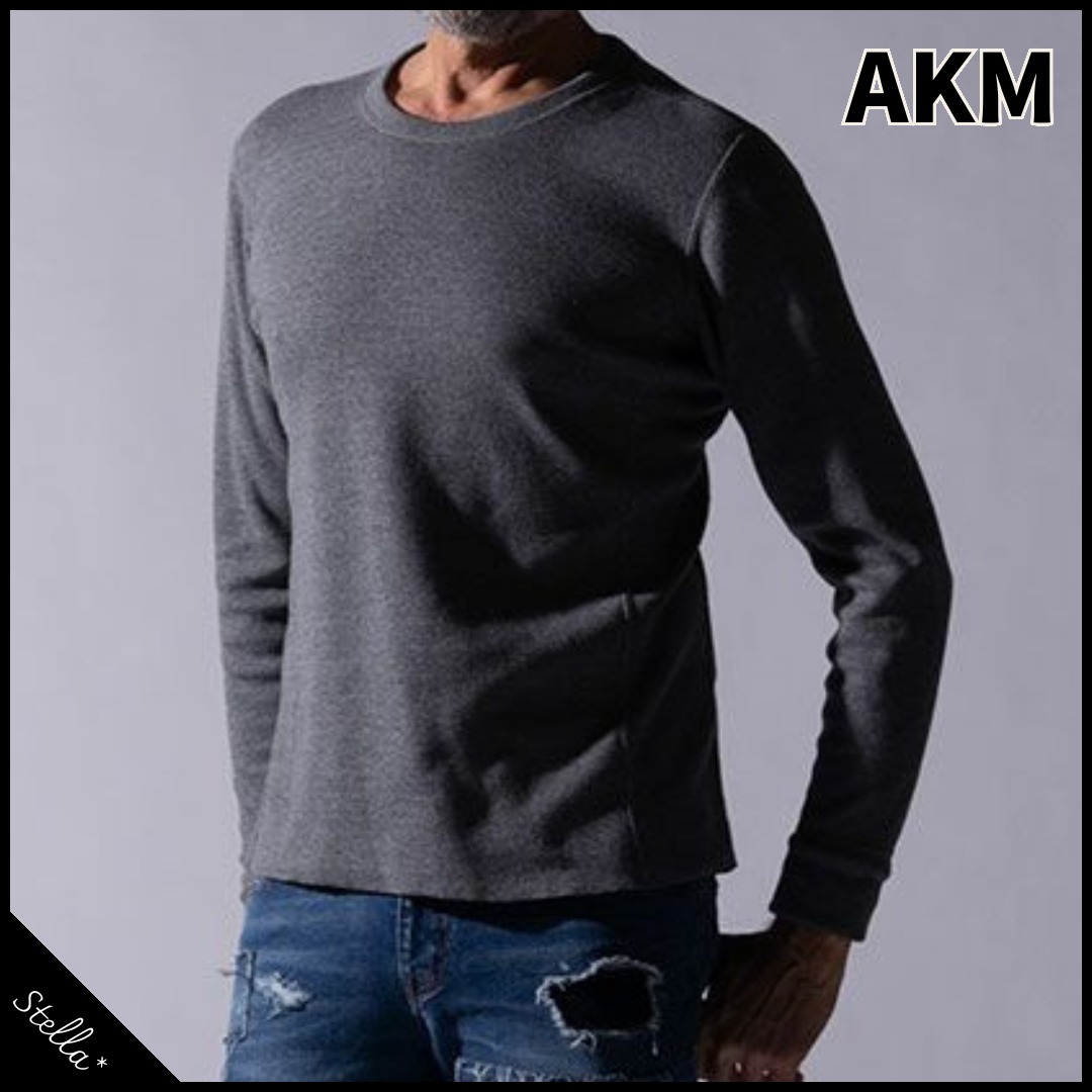 別注■AKM■大人気 THERMAL BOMBER 長袖クルーネックTEE 国内発