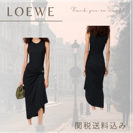 【LOEWE】コットン タンクトップドレス ブラック