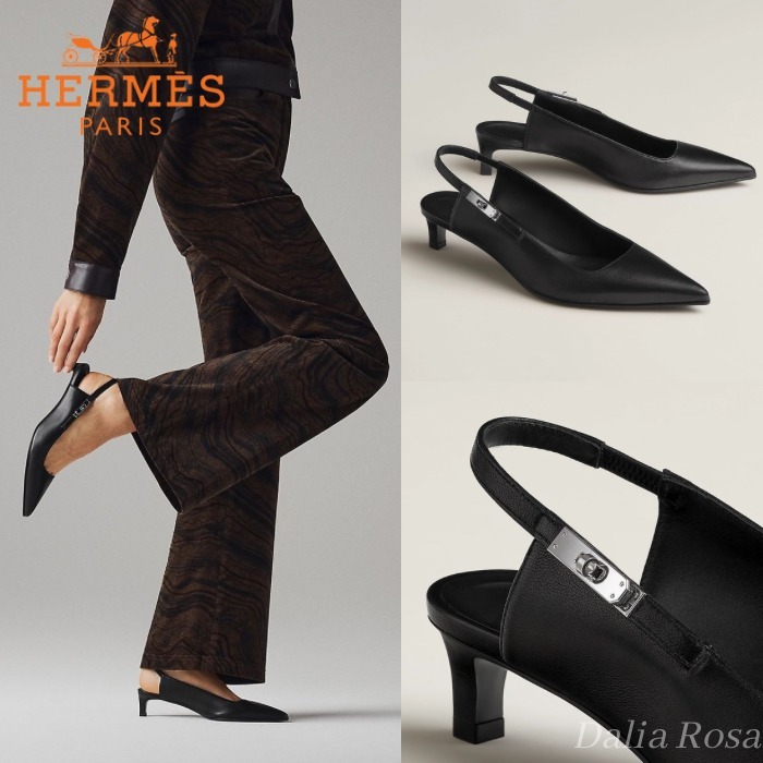 上品さ香る足元美【HERMES】ラバー40パンプス