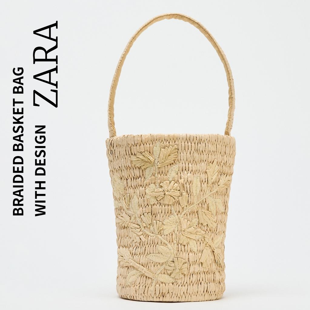 ZARA【NEW】BRAIDED BASKET BAG WITH DESIGN