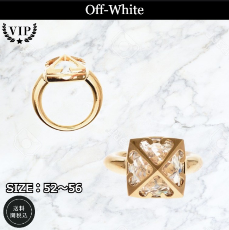 ユニセックス☆【Off-White】アロー リング クリスタル