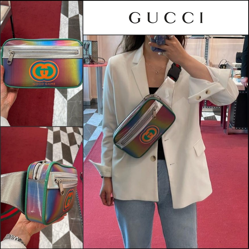 【GUCCI 】Interlocking Gradient Logo Belt Bag MULTI