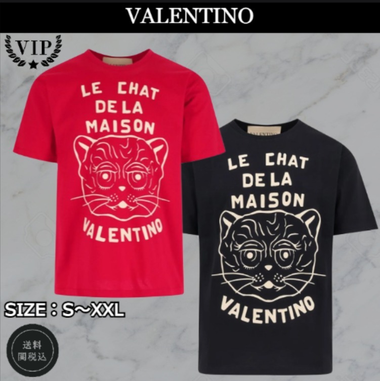 VIP価格☆【VALENTINO】デザインロゴ クルーネック Ｔシャツ