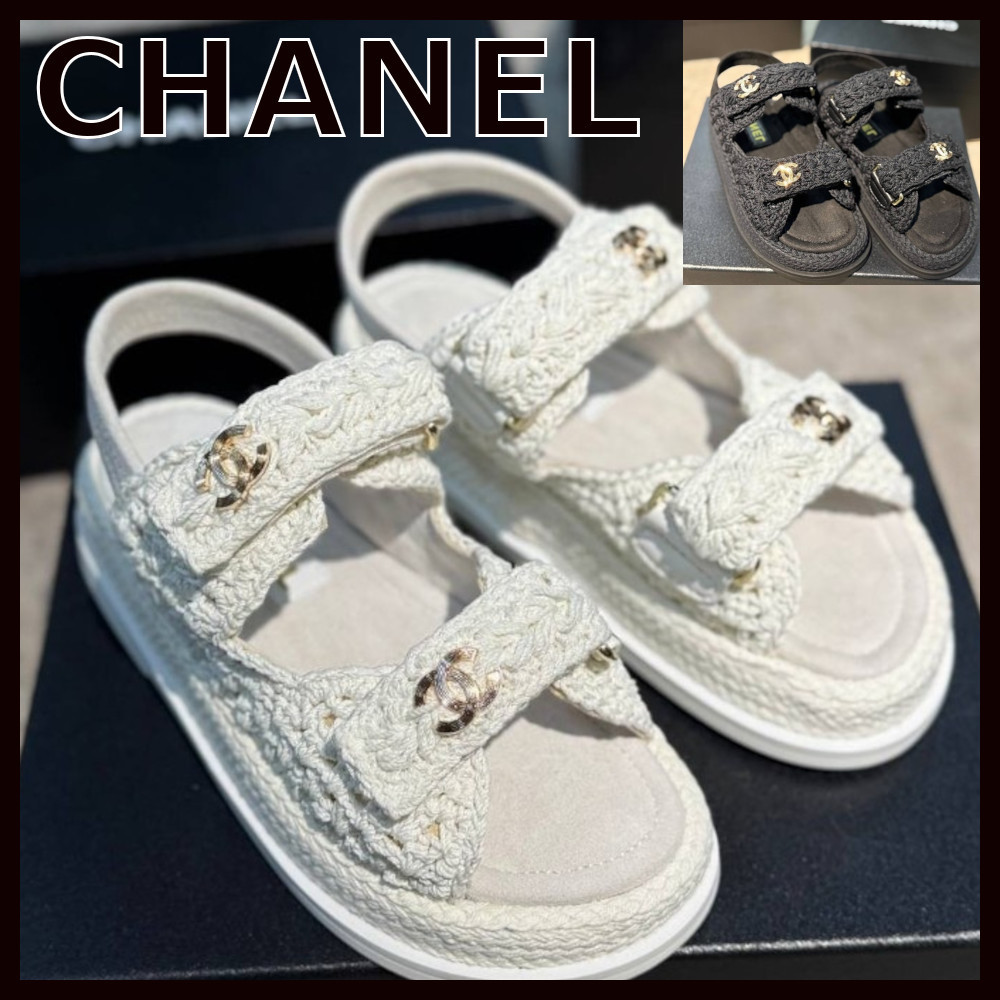 【涼やか】CHANEL クロシェ サンダル 25SS CCロゴ