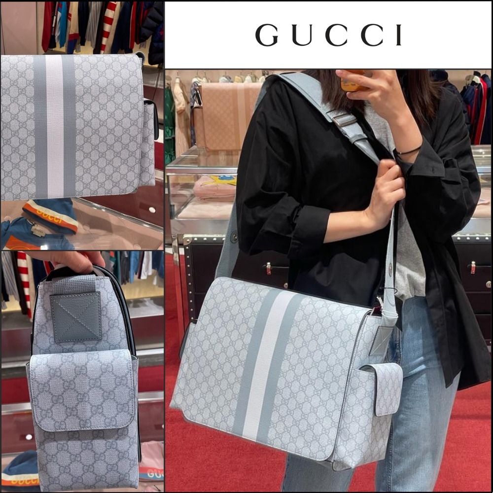 【GUCCI 】GG Supreme Canvas Mother’s Bag BLUE