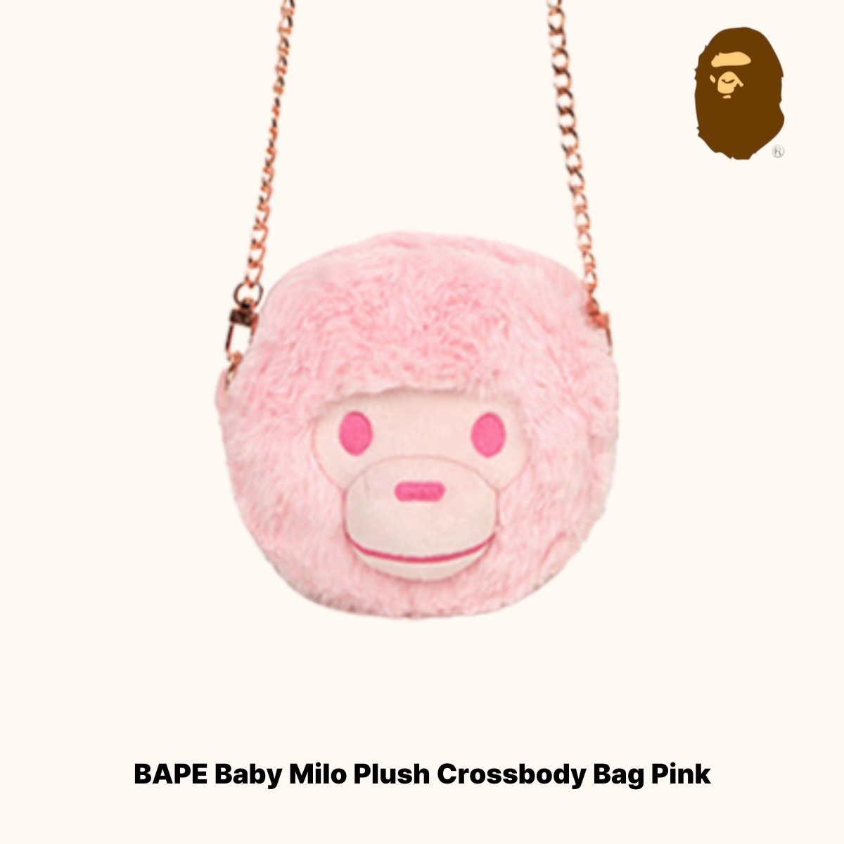 【A BATHING APE】BAPE Baby Milo Plush Crossbody Bag Pink