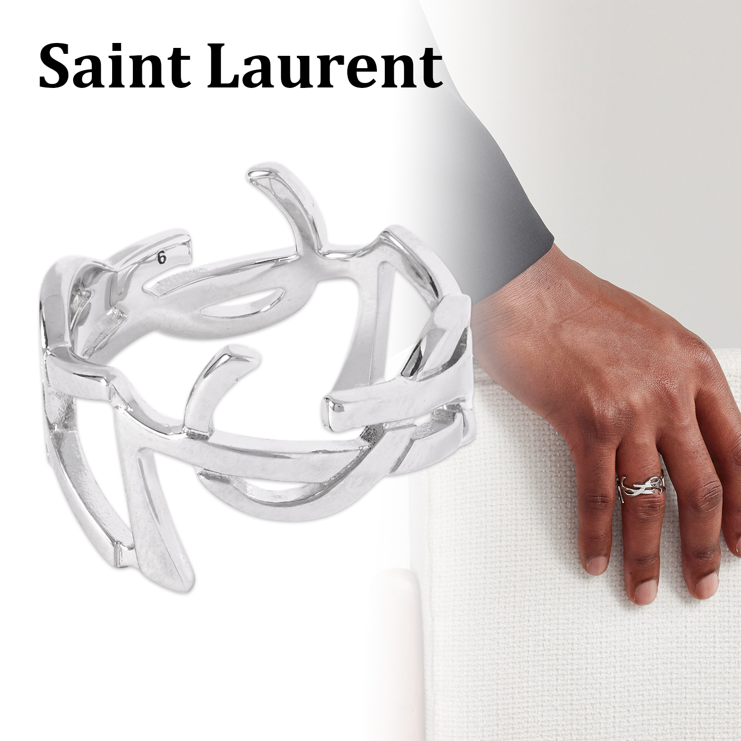 ◆Saint Laurent◆ シルバートーンリング