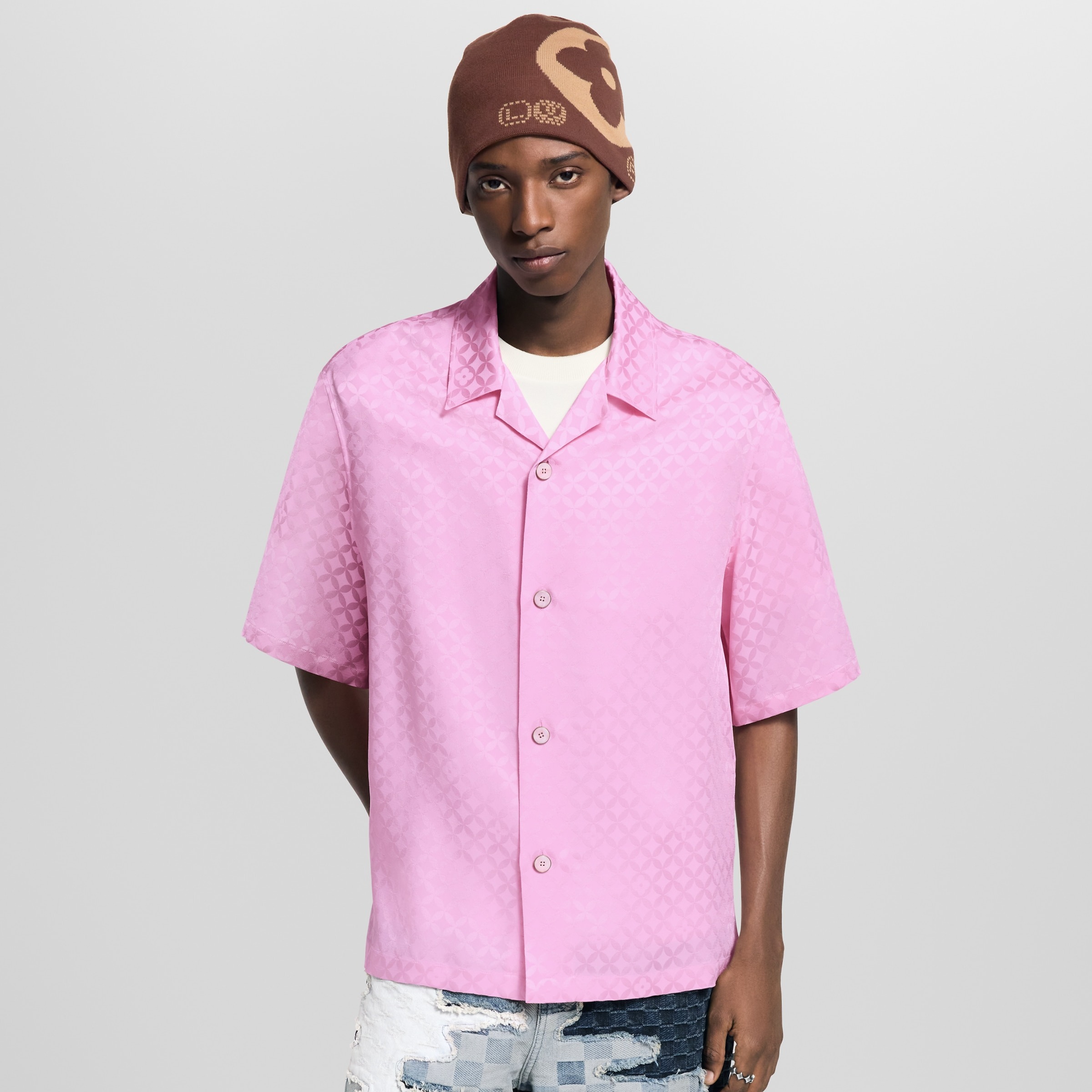 LV x NIGOコラボ Graphic Jacquard Short-Sleeved Shirt 関税込