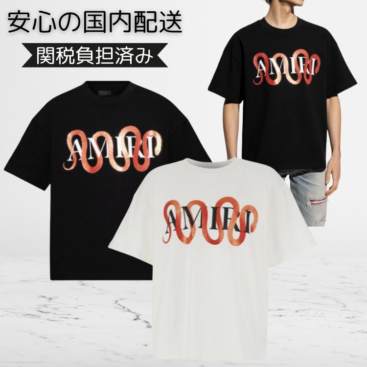 【関税送料込】AMIRI ◆ロゴプリント スネーク Tシャツ