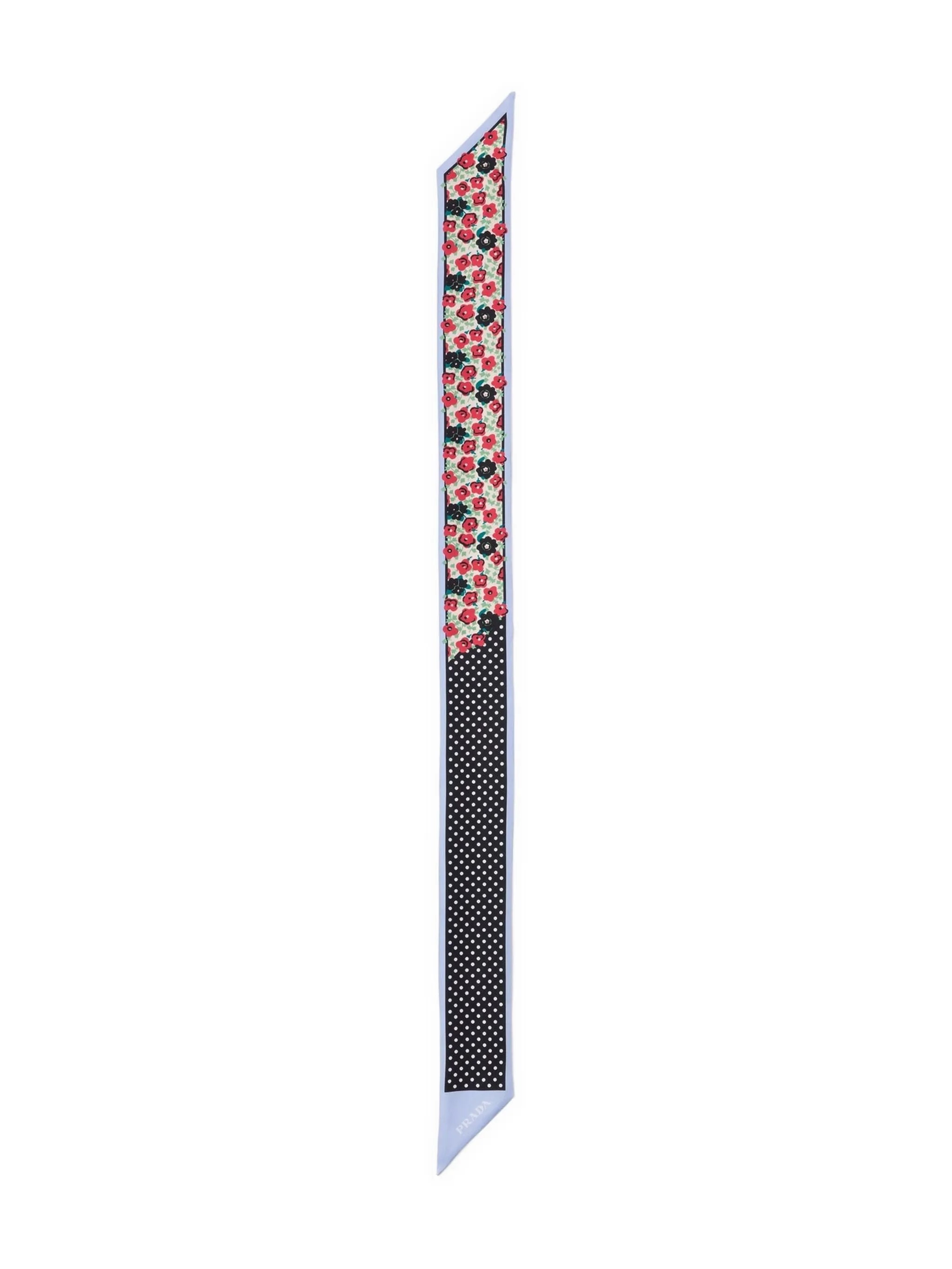 PRADA シルク ツイリースカーフ ロゴ 花柄