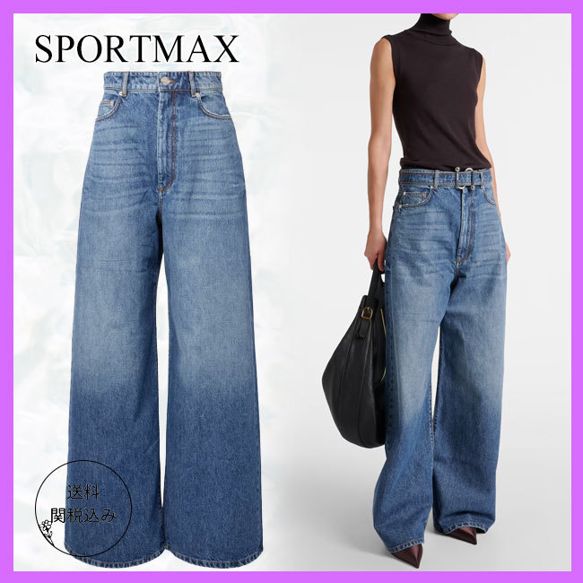 送料関税込【SPORTMAX】Procida mid-rise wide-leg jeans