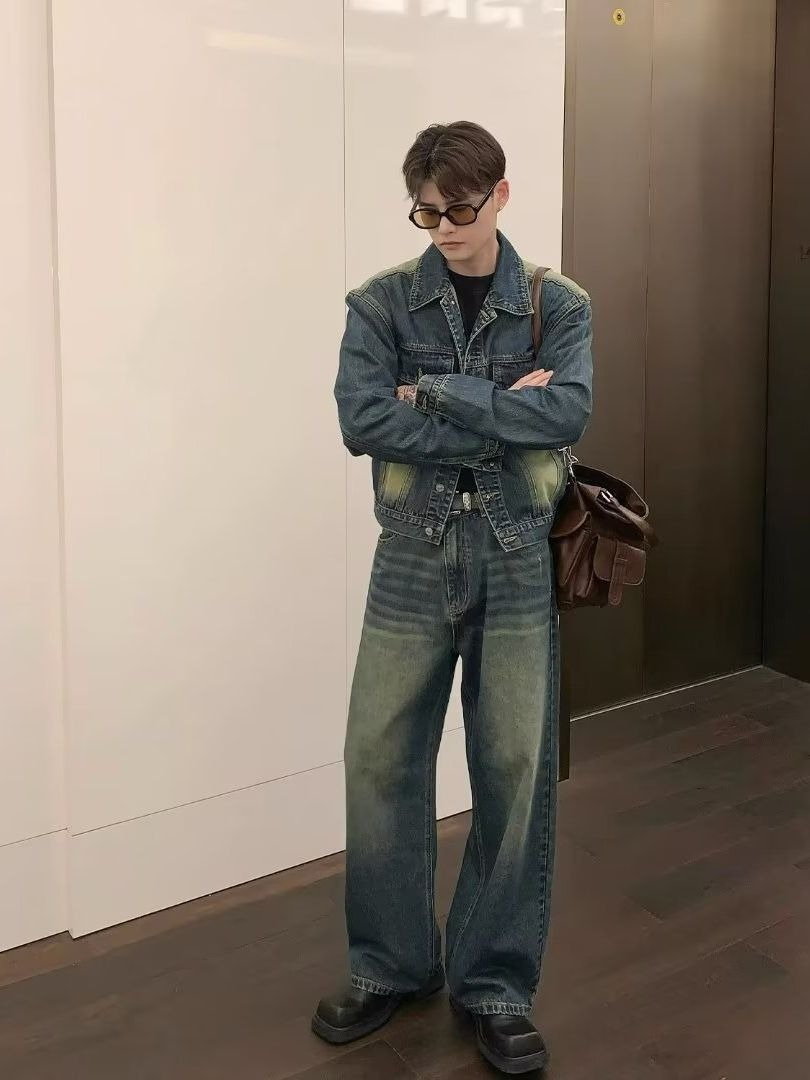 パンツ セットアップ デニム ジャケット オーバーサイズ
