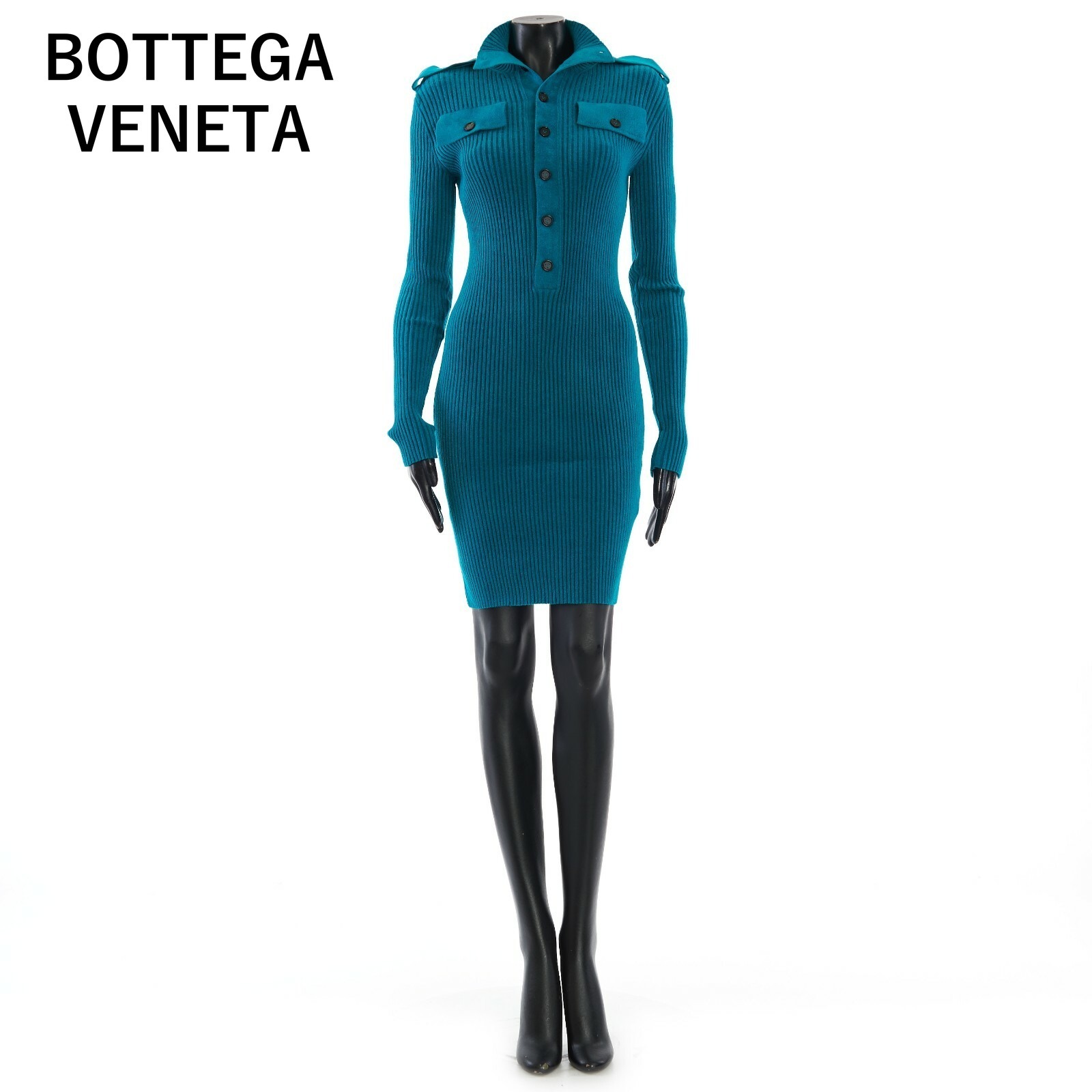 BOTTEGA VENETA リブニット ベルベットドレス