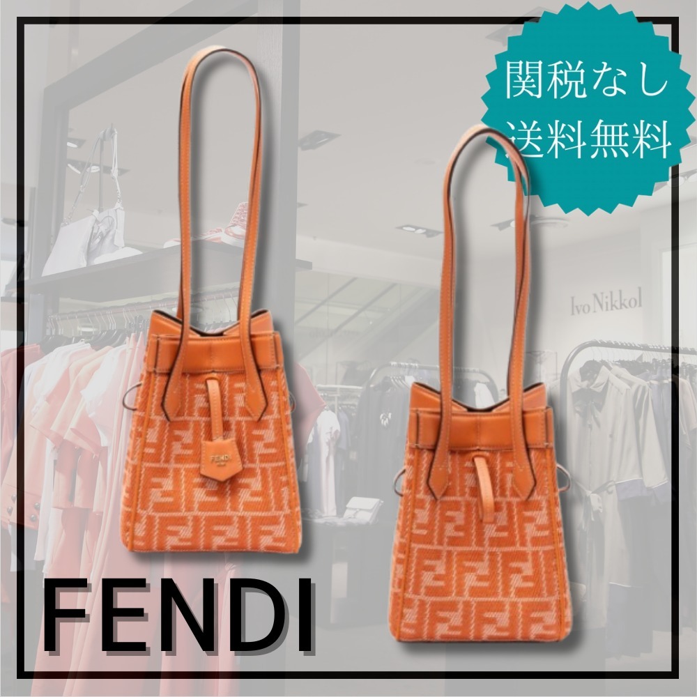 【FENDI】ORIGAMI デニム風 FF ジャカード 変形ミニバッグ