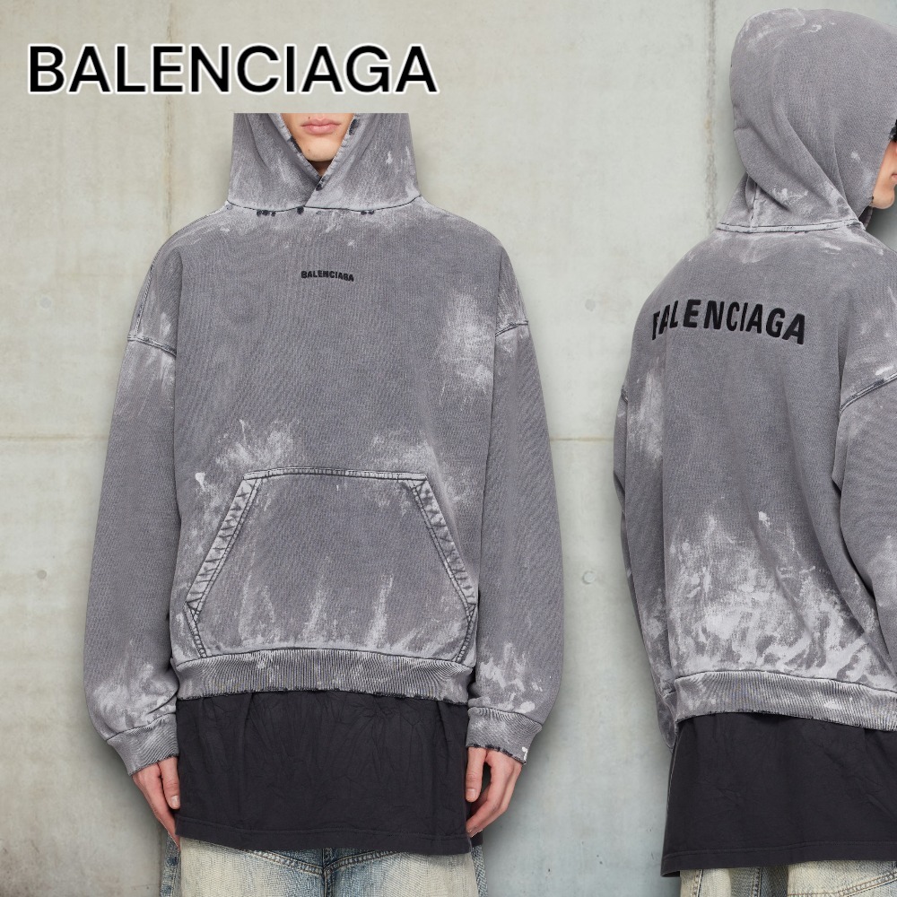 【BALENCIAGA】グレーBalenciagaBackミディアムフィットフーディ